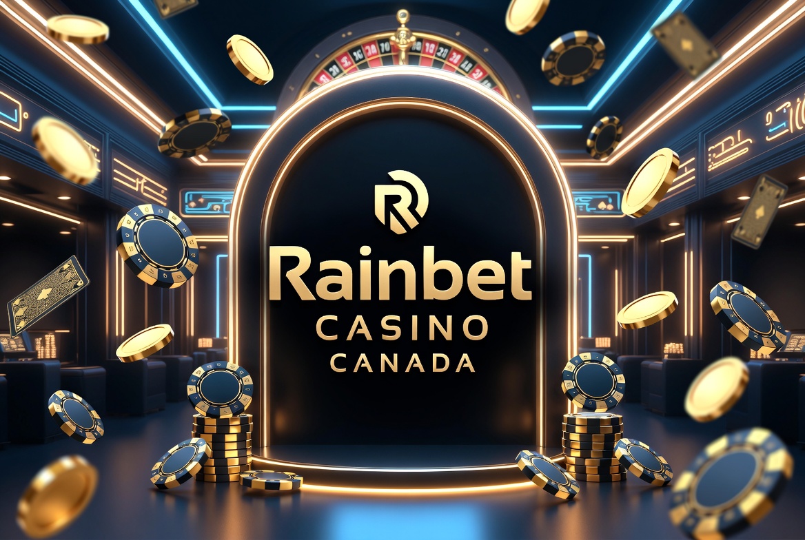 Rainbet Casino homepage showing casino and sportsbook sections for Canadian players